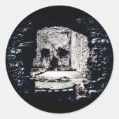 Burgschädel Runder Aufkleber (Vorderseite)