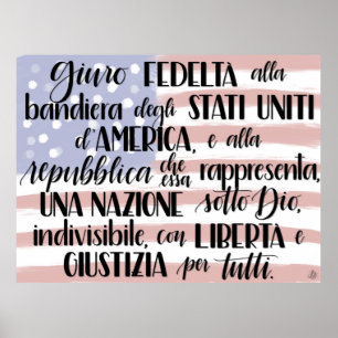 Bürgschaft von Ergebenheit auf italienisch Poster