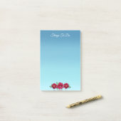 Burgudy-Blume zu Sky Blue-Themen Post-it Klebezettel (Auf Schreibtisch)