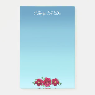 Burgudy-Blume zu Sky Blue-Themen Post-it Klebezettel