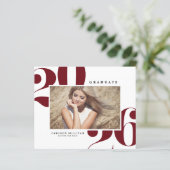 Burgund 2025 Fett Typografie Foto Abschluss (Stehend Vorderseite)