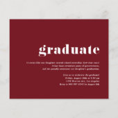 Burgund 2025 Fett Typografie Foto Abschluss (Rückseite)