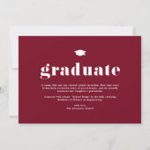 Burgund 2025 Fett Typografie Foto Abschluss Ankündigung (Rückseite)