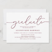 Burgund 2025 Foto Graduation Party Einladung (Rückseite)