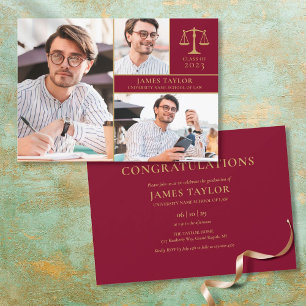 Burgund 3 Foto-Rechtswissenschaften-Examensfeier Einladung