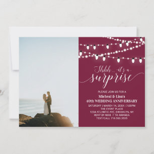 Burgund 40. Hochzeitstag Foto Einladung