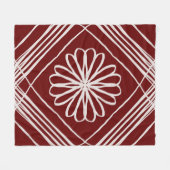 Burgund Abstrakte Blume Fleecedecke (Vorderseite (Horizontal))