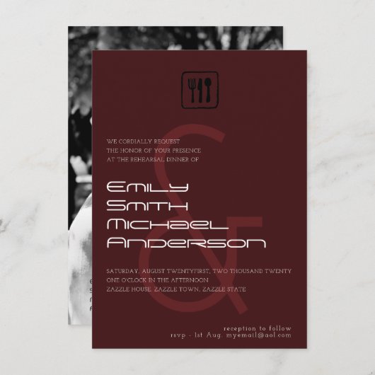 Burgund AMPERSAND Probe Dinner FOTO Einladung (Vorne/Hinten)