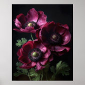 Burgund Anemone Blume Art Print Poster (Vorne)