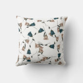 Burgund, Aquamarin, Beige Hochzeitsfeiern Rose neu Kissen (Rückseite)