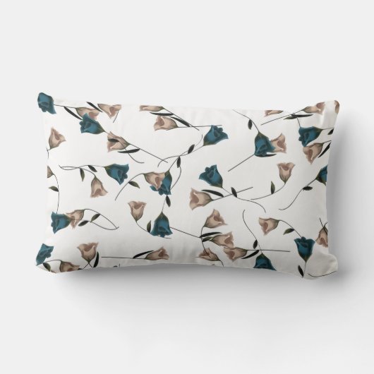 Burgund, Aquamarin, Beige Hochzeitsfeiern Rose neu Lendenkissen (Rückseite)