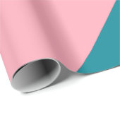 Burgund, Aquamarin und rosa, Diagonal gestreift | Geschenkpapier (Rolleneckpunkt)