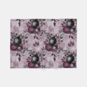 Burgund Aquarell Blume. Fleecedecke (Vorderseite (Horizontal))