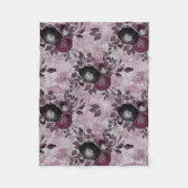 Burgund Aquarell Blume. Fleecedecke (Vorderseite)