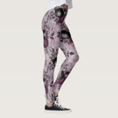 Burgund Aquarell Blume. Leggings (Rechts)