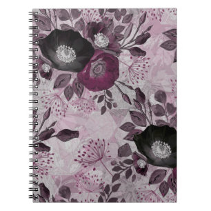 Burgund Aquarell Blume. Notizblock