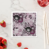 Burgund Aquarell Blume. Serviette (Beispiel)