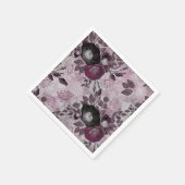 Burgund Aquarell Blume. Serviette (Ecke)