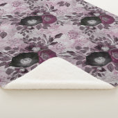 Burgund Aquarell Blume. Sherpadecke (3/4)