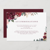 Burgund Aquarell boho Blumenunterkünfte Begleitkarte (Vorne/Hinten)