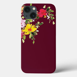 Burgund Aquarellblumen Blume stilvoll Case-Mate iPhone Hülle