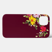 Burgund Aquarellblumen Blume stilvoll Case-Mate iPhone Hülle (Rückseite (Horizontal))