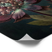 Burgund Astrantia Blume Art Print Poster (Ecke)