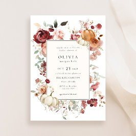 Burgund Autumn Pumpkin Brautparty Einladung