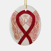 Burgund Awareness Ribbon Angel Art Ornamente (Rechts)