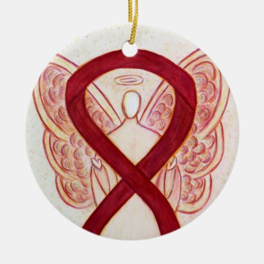 Burgund Awareness Ribbon Angel Art Ornamente (Vorne)