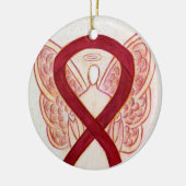 Burgund Awareness Ribbon Angel Art Ornamente (Links)