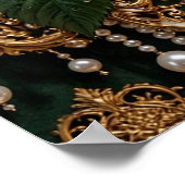 Burgund Barockrose Poster (Ecke)