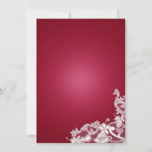 Burgund Baroque Lacy Floral Einladung (Rückseite)