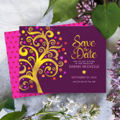 Burgund Bat Mitzvah Gold Pinzette Olivenbäume Save The Date