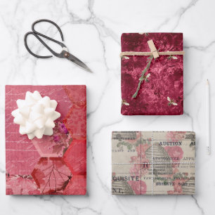 Burgund Bee Serie Design Five Geschenkpapier Set