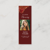 Burgund Beerdigung Lesezeichen, Beerdigung Keepake Mini Visitenkarte (Vorderseite)