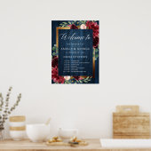 Burgund Begrüßungsordnung der Veranstaltungen Hoch Poster (Küche)