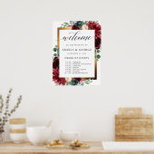 Burgund Begrüßungsordnung der Veranstaltungen Hoch Poster (Küche)