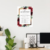 Burgund Begrüßungsordnung der Veranstaltungen Hoch Poster (Heimbüro)