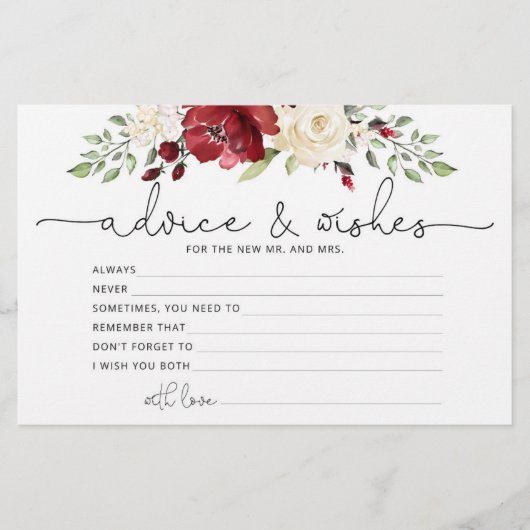 Burgund berät und wünscht Brautparty Briefpapier (Vorderseite)