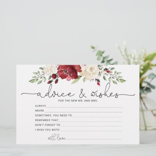 Burgund berät und wünscht Brautparty Briefpapier (Stehend Vorderseite)