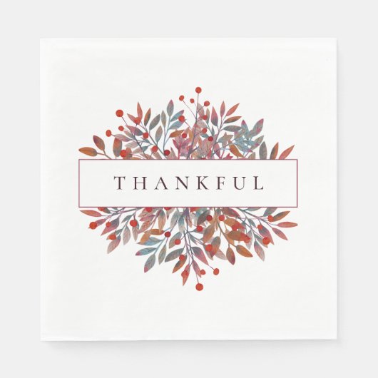 Burgund Berries & Blätter individuell anpassbar bo Serviette (Vorderseite)