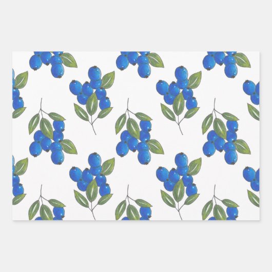 Burgund Berries Muster Umschlagpapier Geschenkpapier Set (Vorderseite 3)