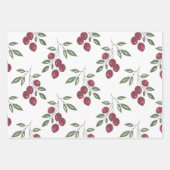 Burgund Berries Muster Umschlagpapier Geschenkpapier Set (Vorderseite)