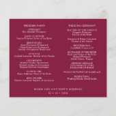 Burgund, Berry Blue Wedding Program und Timeline (Rückseite)