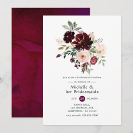 Burgund Berry & Blush Blumenbridmaids Luncheon Einladung