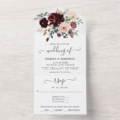 Burgund Berry und Blush All In One Einladung (Innen Boden)