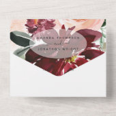 Burgund Berry und Blush All In One Einladung (Rückseite)