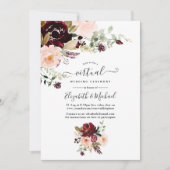Burgund Berry und Blush Virtual Wedding Einladung (Vorderseite)