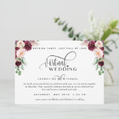 Burgund Berry und Blush Virtual Wedding Einladung (Stehend Vorderseite)